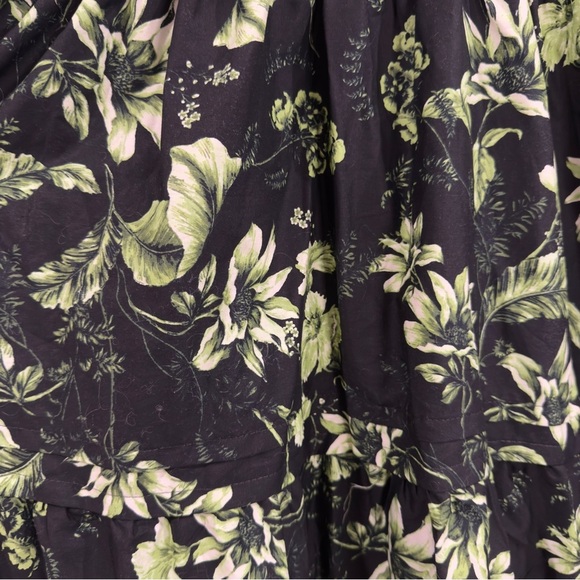 Anthropologie Somerset Maxi Dress 2X Plus Black Green Floral Boho Quiet Luxury - Picture 15 of 15